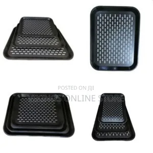 3 PCS of Rubber Non-Slip Serving Trays Platters- Multi-Colours