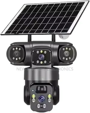 Triple Lens Solar Powered Security Camera
