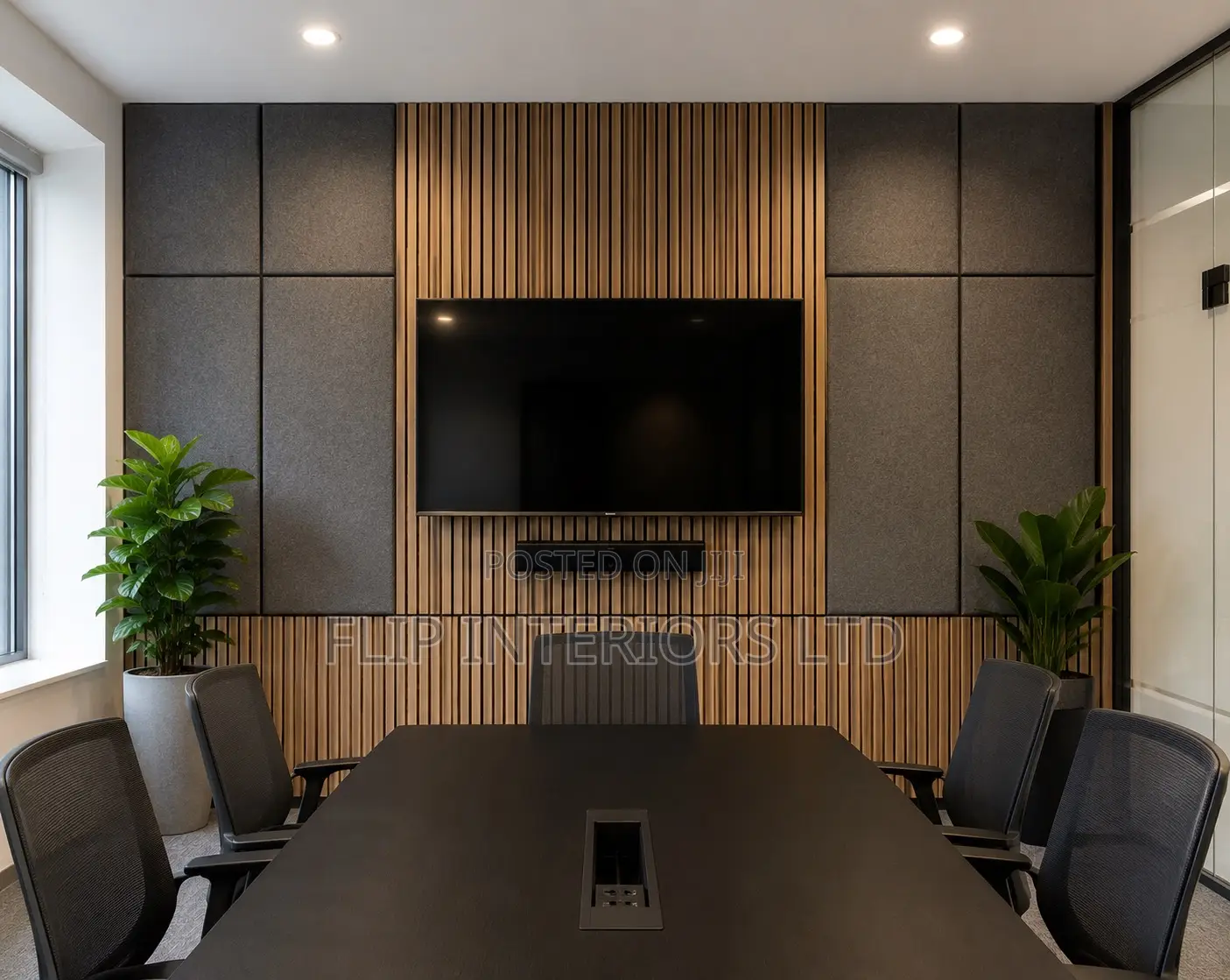 Contemporary Acoustic Wall Panel Design Services (Tv Unit)