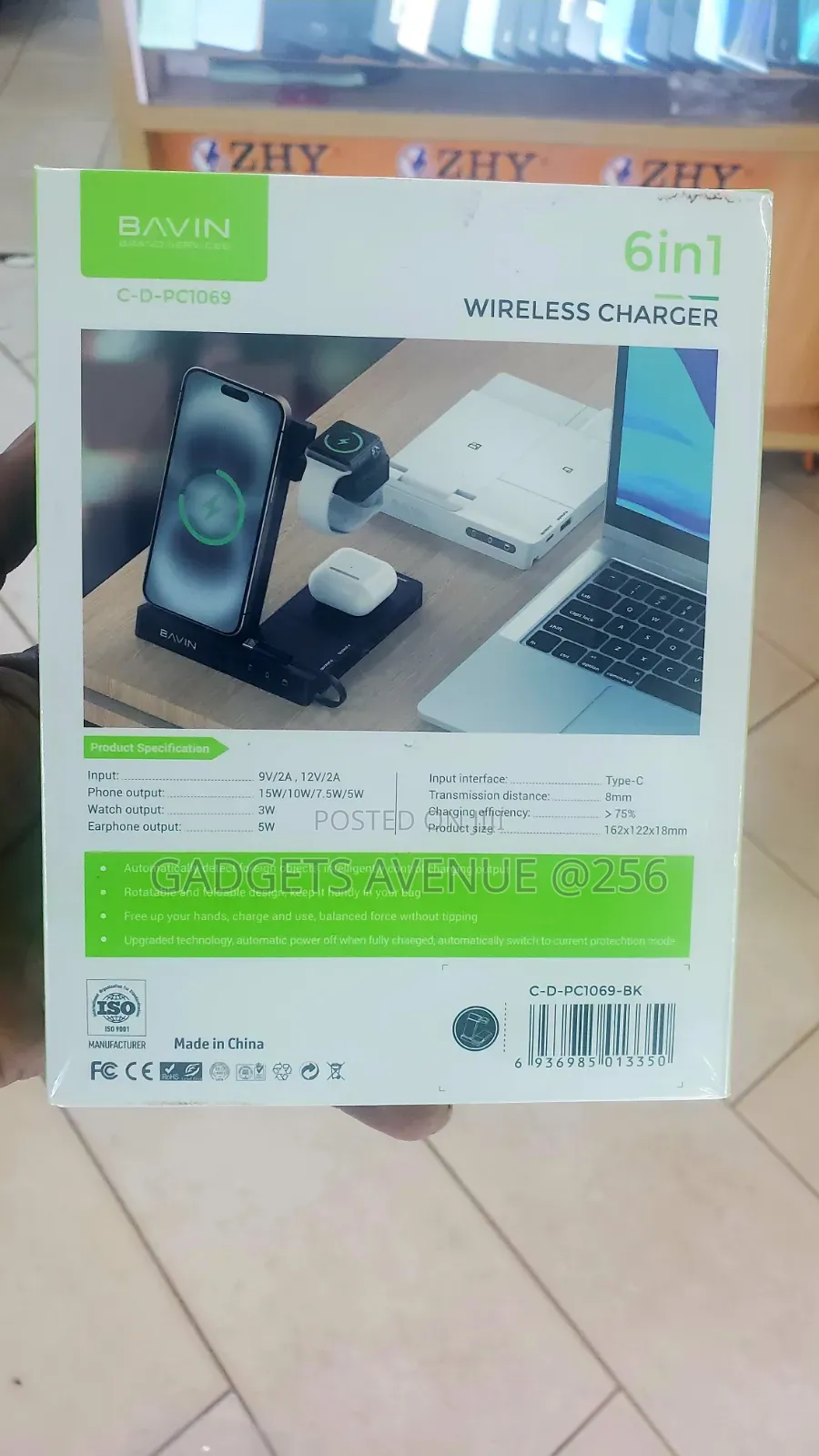Bavin C-D-Pc1069 6-in-1 Wireless Charger That Supports Fast Charging.