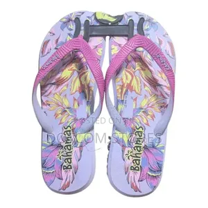 Tropical Floral Flip Flops With Cushioned Sole