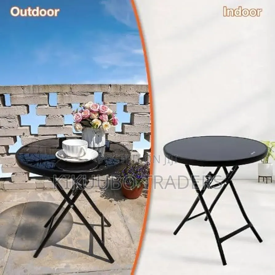 Foldable Glass Coffee Table for Home Garden Hotel