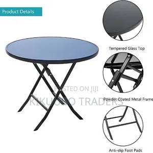 Foldable Glass Coffee Table for Home Garden Hotel