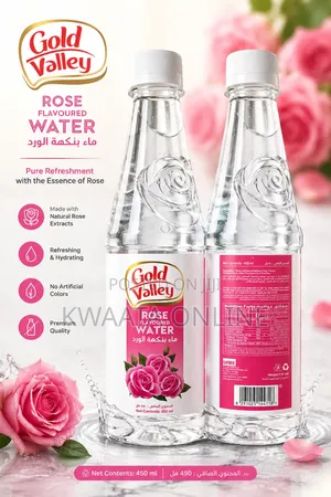 Gold Valley Rose Flavored Water, 450 Ml