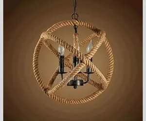 Lighting 3 Light Twine Rope Globe Pendant Light