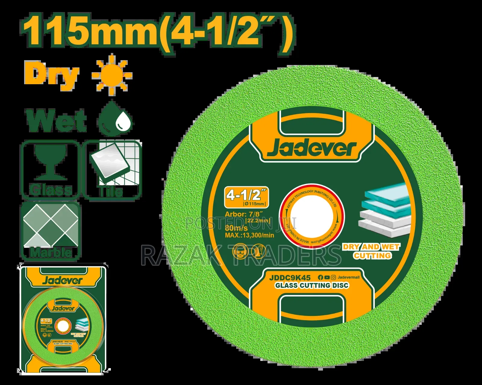 Glass Cutting Disc 4-1/2 With a 22.2mm Shaft Precise Multi-Material