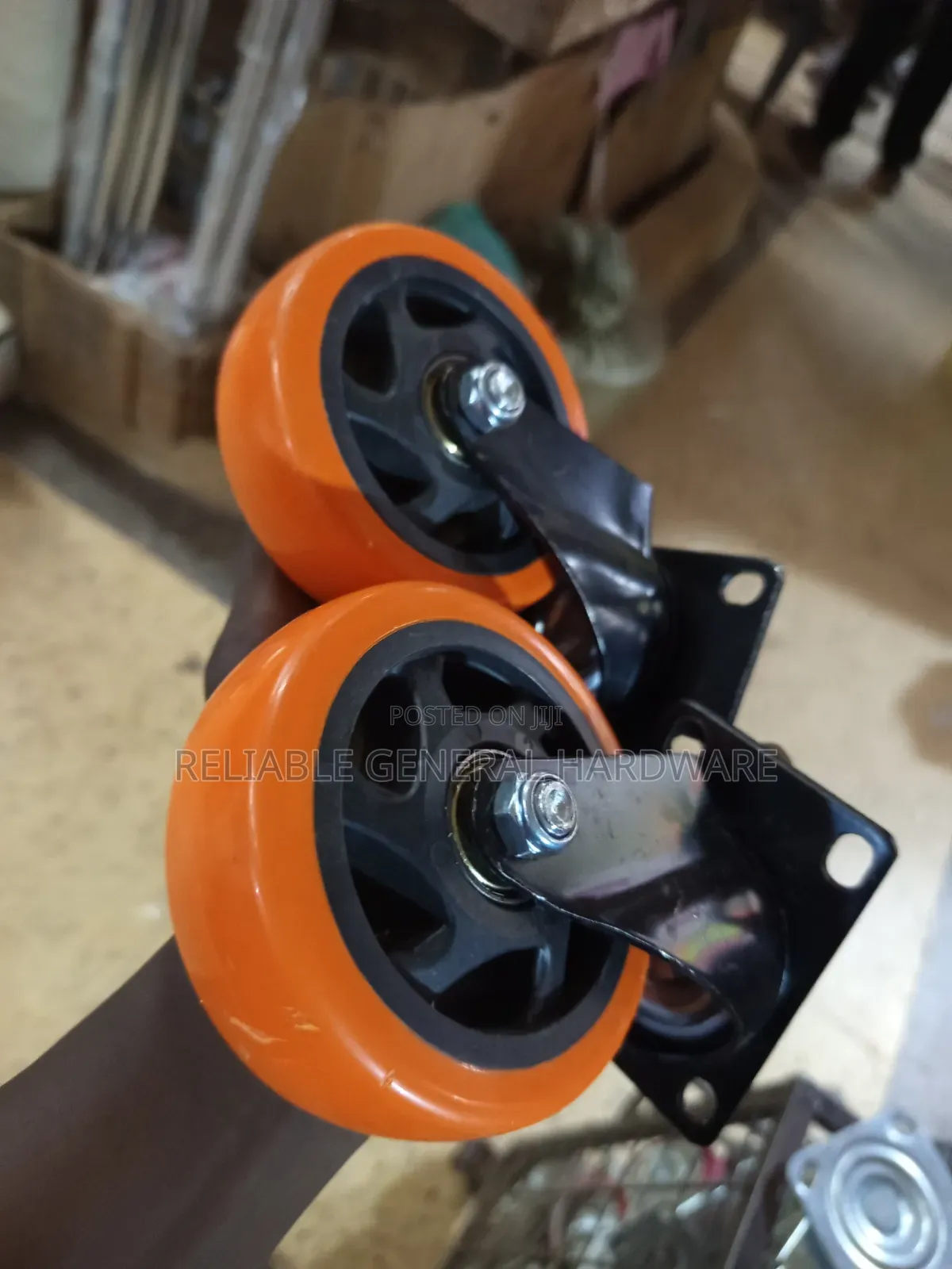 Caster Wheels Set 4 Inch Heavy Duty Orange (4pieces)