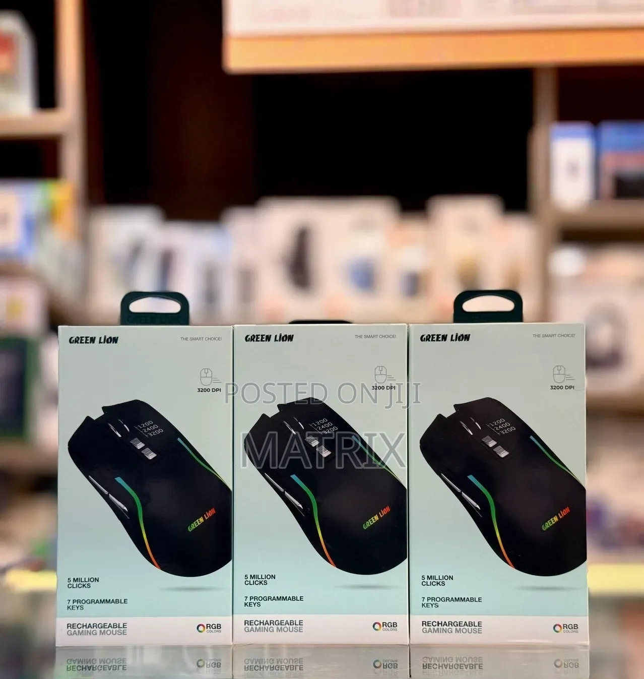 Green Lion Rechargeable Gaming Mouse, Bluetooth Connection Mouse