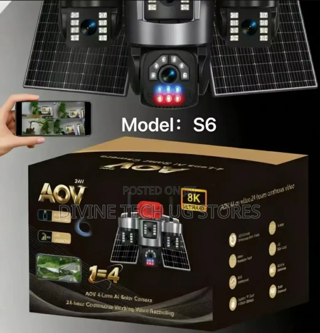 4lens-Solar-Powered Security Camera With 2 Solar Panels