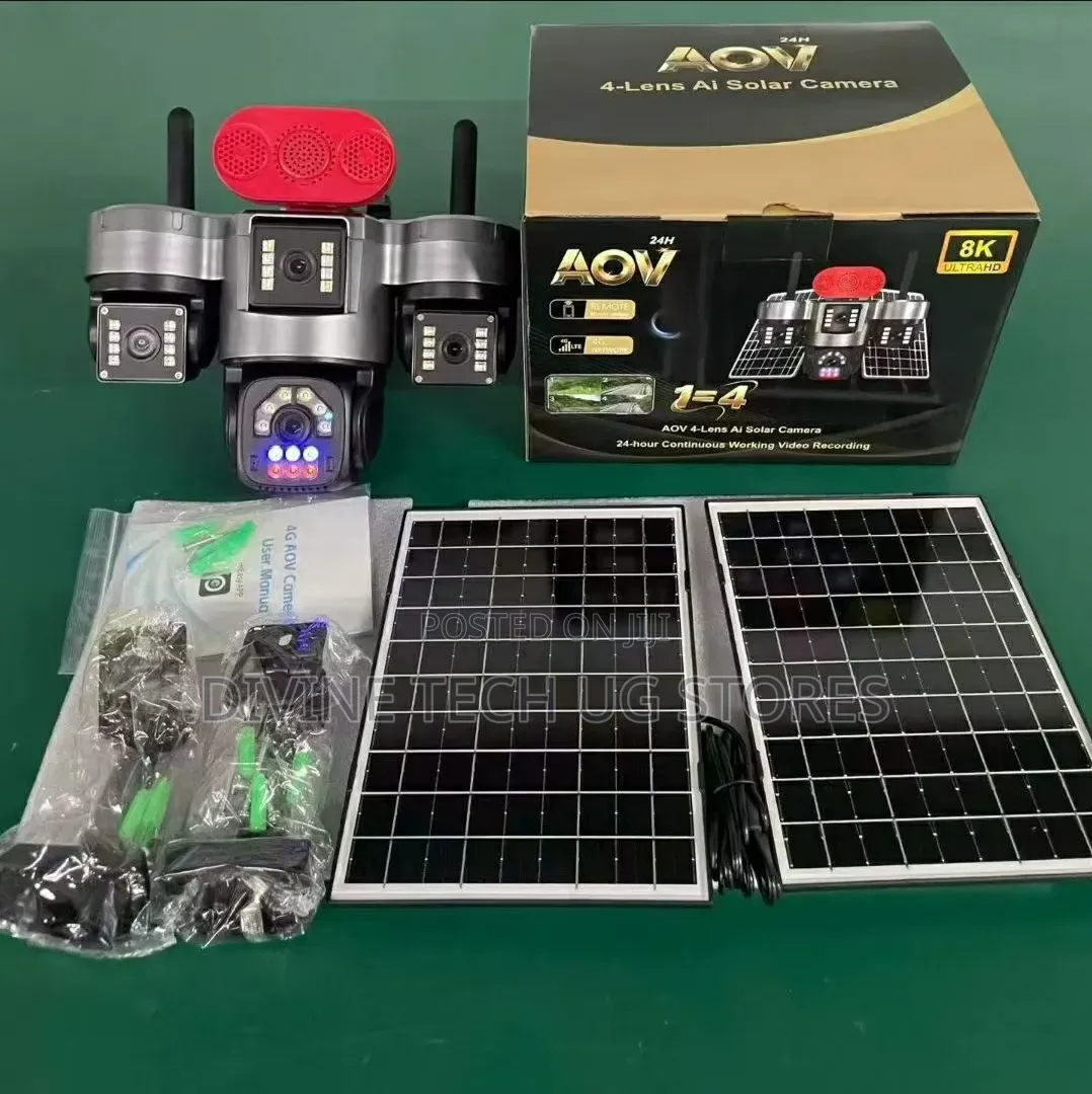 4lens-Solar-Powered Security Camera With 2 Solar Panels
