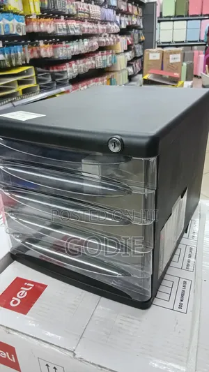 Deli 5-Drawer Desktop File Cabinet With Secure Lock.