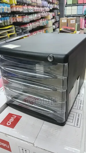 Deli 5-Drawer Desktop File Cabinet With Secure Lock.