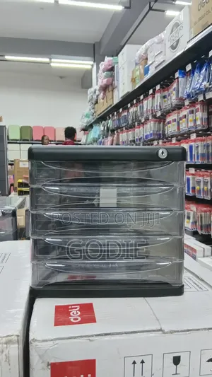 Deli 5-Drawer Desktop File Cabinet With Secure Lock.