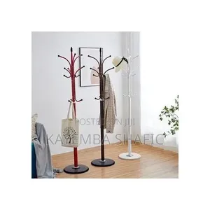 Office Coat Hanger With Marble Stand-Black, White and Red Colours