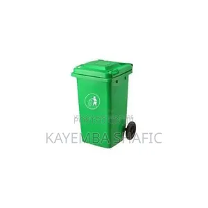 Outdoor 100l Household Waste Bin- Grey/Green
