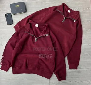 Mauaue Maroon Quarter-Zip Fleece Sweater