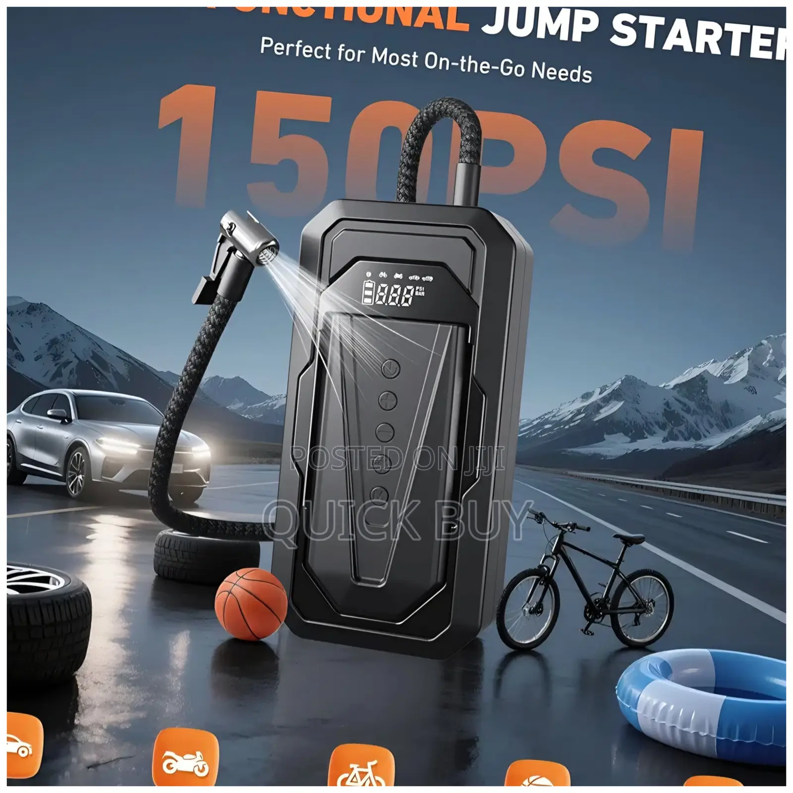 Multifunctional Rechargeable Car Tyre Inflator