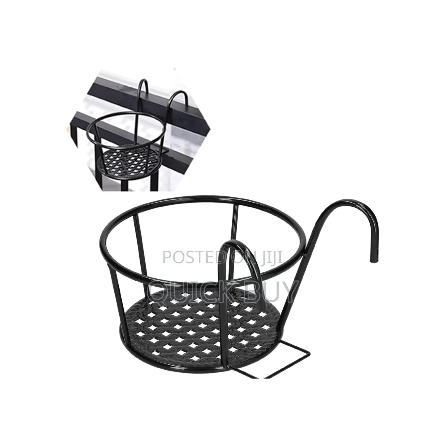8.7'' Round Metal Hanging Railing Planters