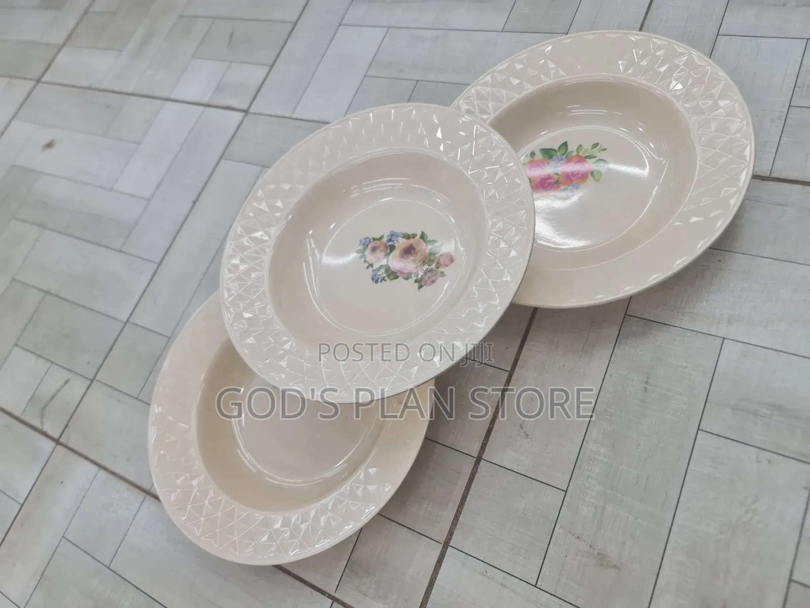Elegant Rose Melamine Plates Melamine Plates 12pcs