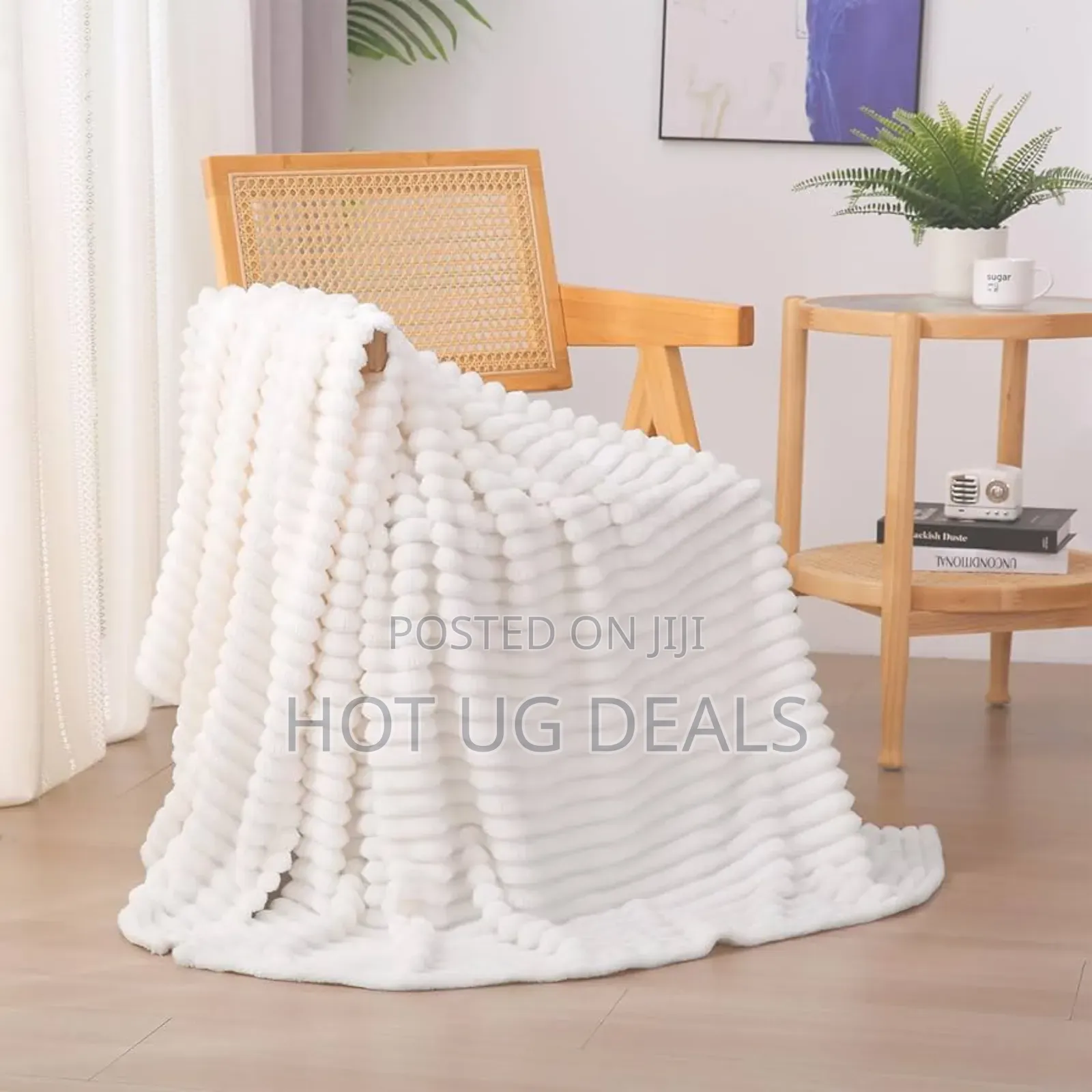 5*6 Soft Warm Fleece Throw Blanket - White