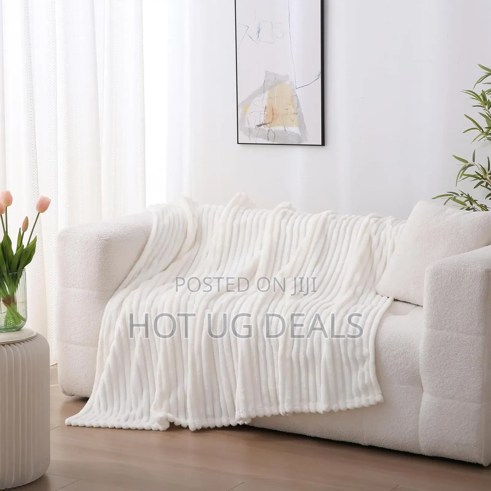 5*6 Soft Warm Fleece Throw Blanket - White