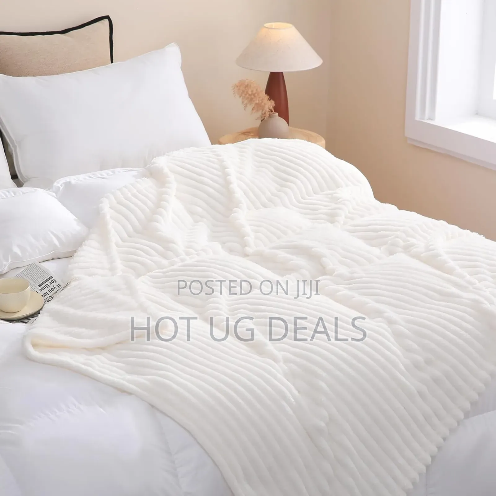 5*6 Soft Warm Fleece Throw Blanket - White