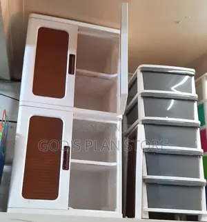 Stackable 4 Tier Plastic Storage Cabinet