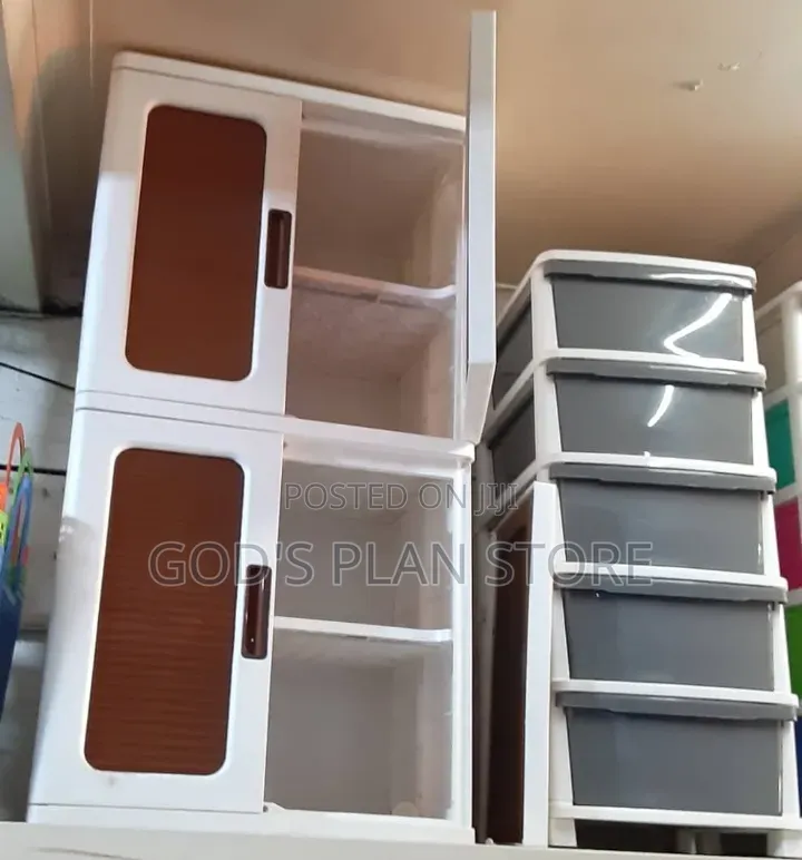 Stackable 4 Tier Plastic Storage Cabinet