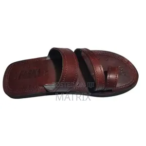 Faux Leather Open Shoes-Brown