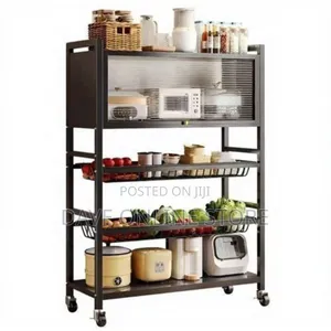 Modern Multi-Tier Kitchen Storage Rack With Rolling Casters