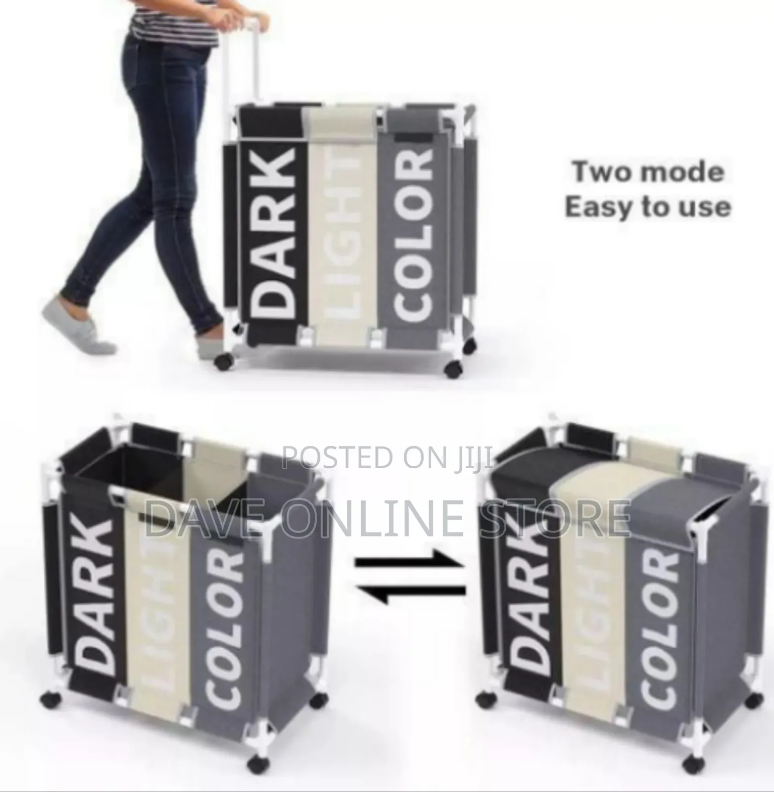 Collapsible Laundry Hamper With Wooden Rim