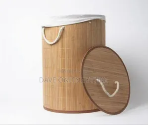 Round Bamboo Laundry Hamper With Lid