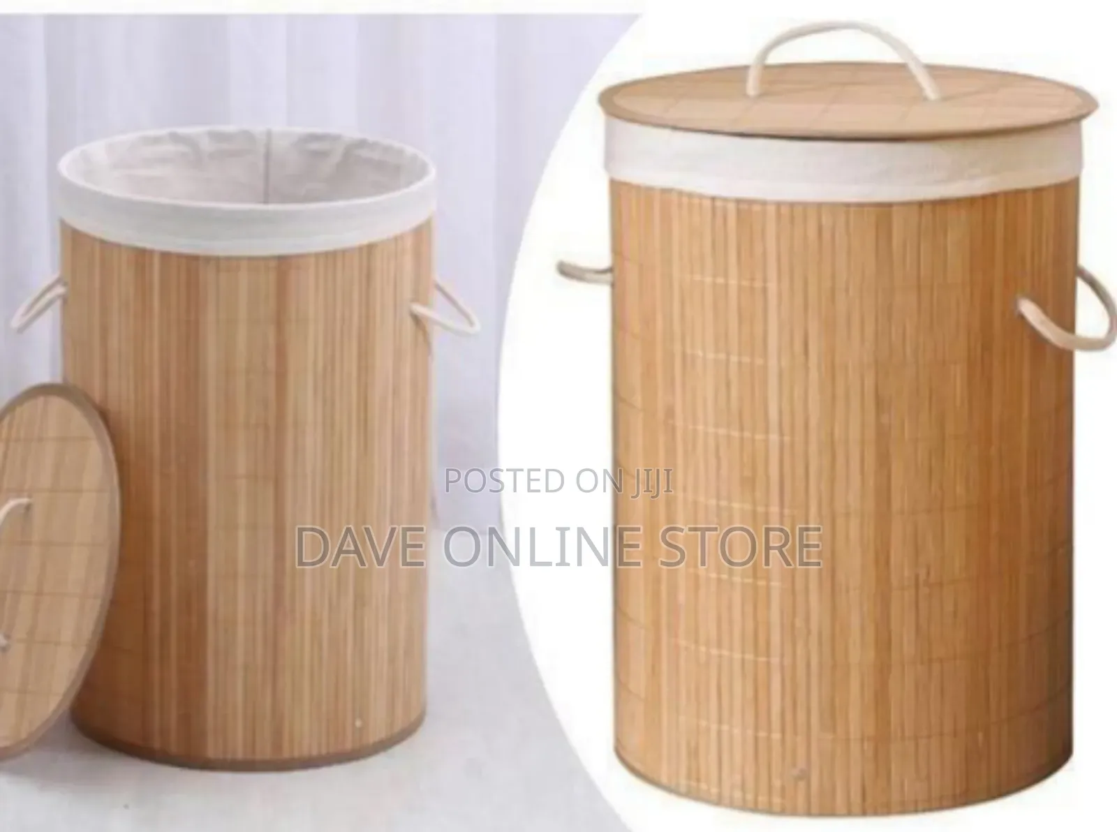 Round Bamboo Laundry Hamper With Lid