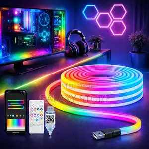 5m Neon Light 5v Usb Powered, Music Sync Led Strip Light | App Remote