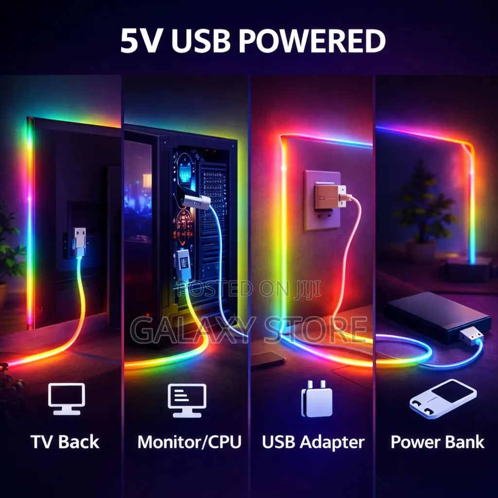 5m Neon Light 5v Usb Powered, Music Sync Led Strip Light | App Remote