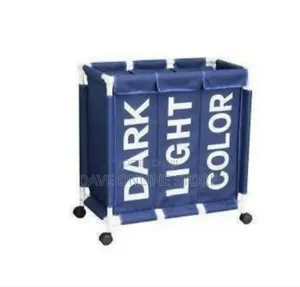 3-Section Laundry Hamper With Wheels, Designed for Sorting