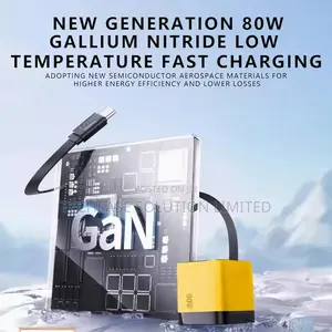 80w Gan Charger With Retractable Type-C Cable Fast Charging Adapter