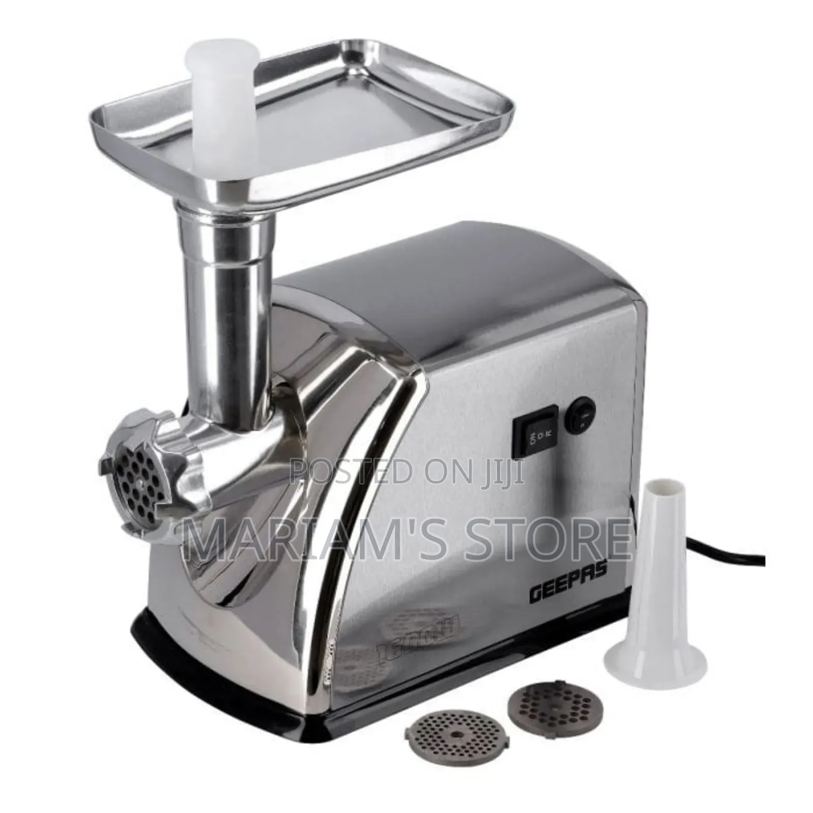 Heavy-Duty Electric Meat Grinder With Accessories in Silver