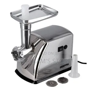 Heavy-Duty Electric Meat Grinder With Accessories in Silver