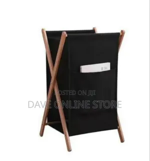 Minimalist Folding Laundry Hamper With Wooden Frame