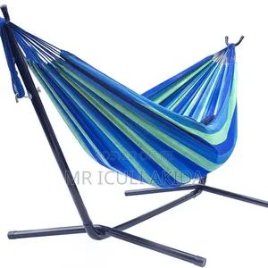 Portable Brazilian-Style Double Hammock Complete With Steel Stand
