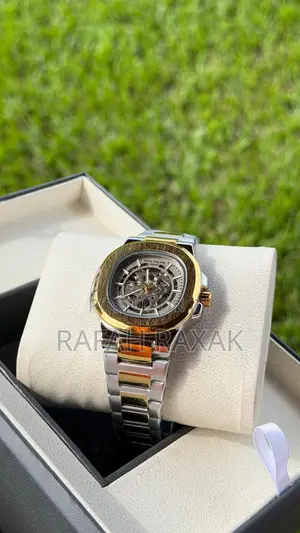 Two Tone Skeleton Automatic Patek Philippe Men’S Watch