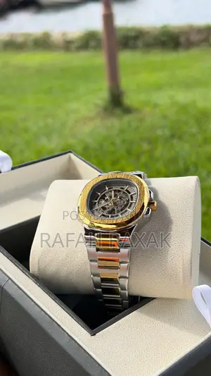 Two Tone Skeleton Automatic Patek Philippe Men’S Watch