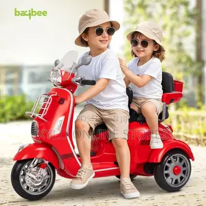 2 Kids Carrier Electric Motorbike Scooter Red