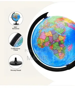 World Globe for Kids Learning, Interactive Spinning Earth Globe