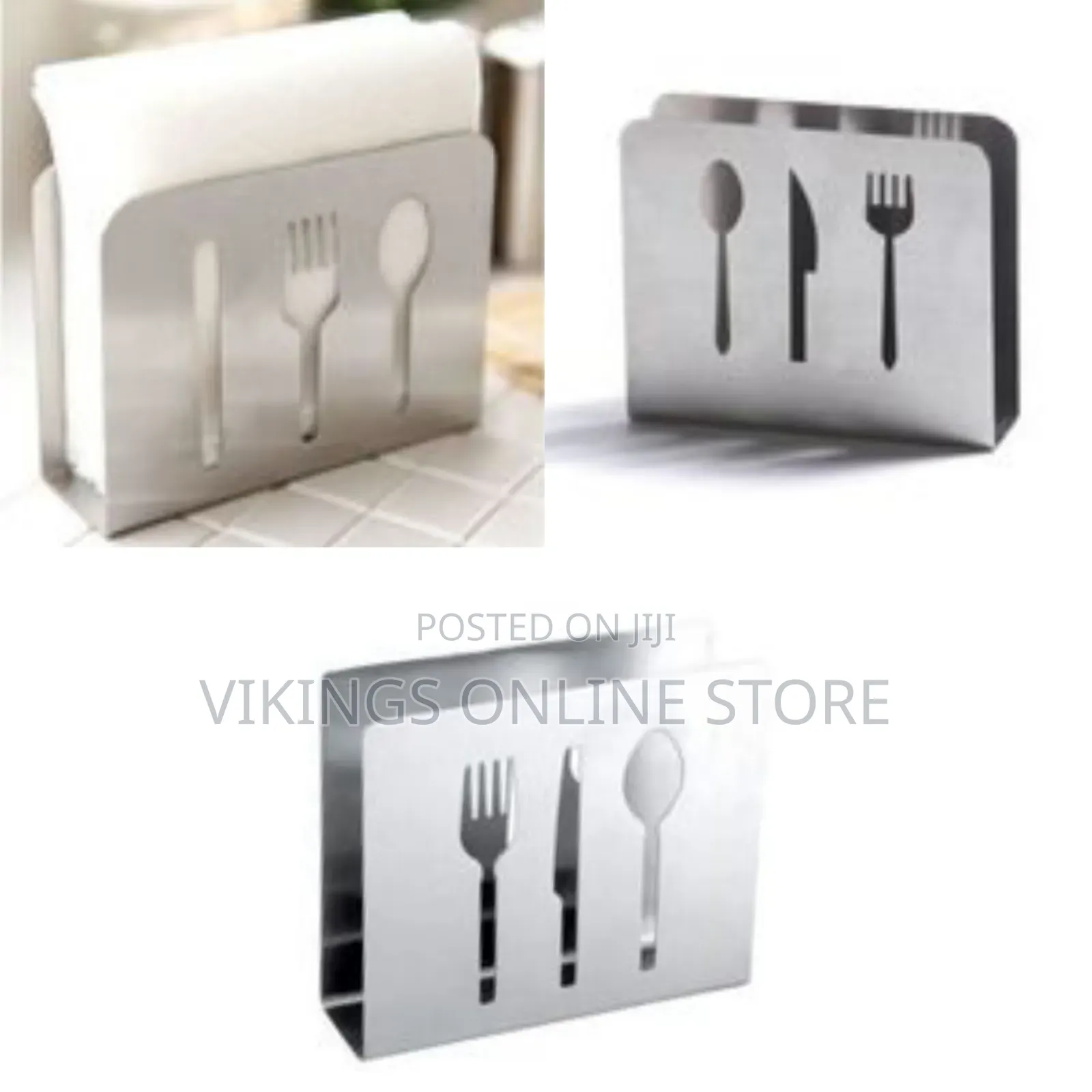 Stainless Steel Tissue Saviet Napkin Holder - Silver