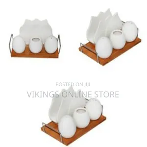 Pepper, Salt Shaker, Napkin, Toothpick Holder Set - Brown