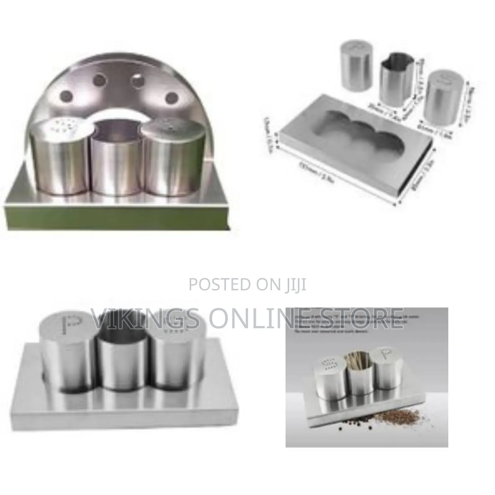 Stainless Table Set With Napkin Holder Toothpick Dispenser Pepper