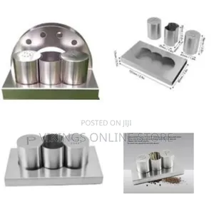 Stainless Table Set With Napkin Holder Toothpick Dispenser Pepper