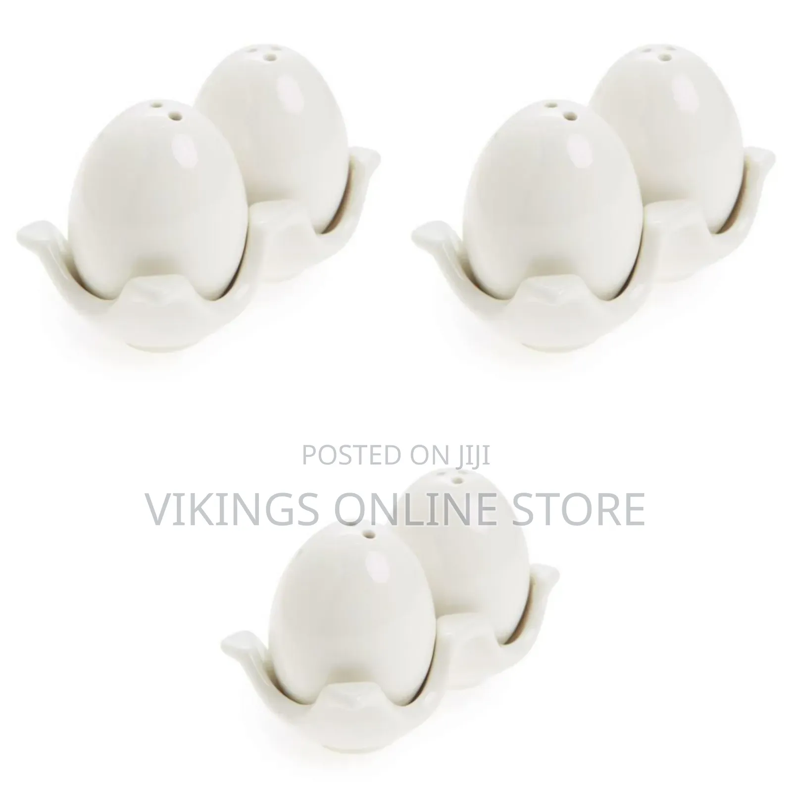 Egg Pepper and Salt Shaker Set-White
